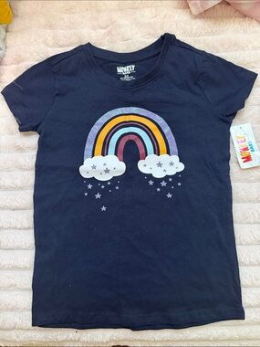 Girls' Navy Rainbow Graphic Tee